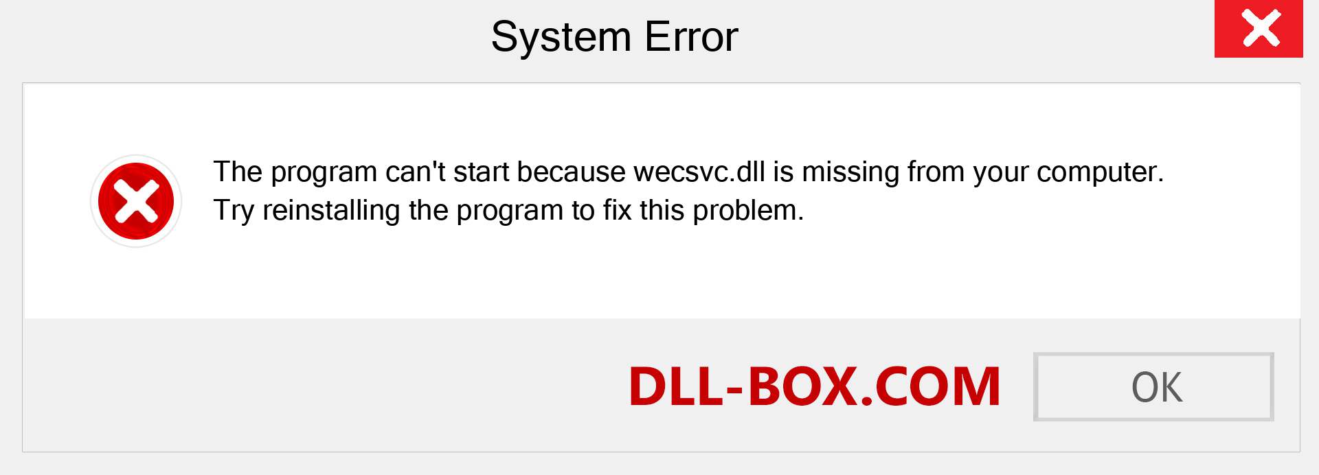  wecsvc.dll file is missing?. Download for Windows 7, 8, 10 - Fix  wecsvc dll Missing Error on Windows, photos, images